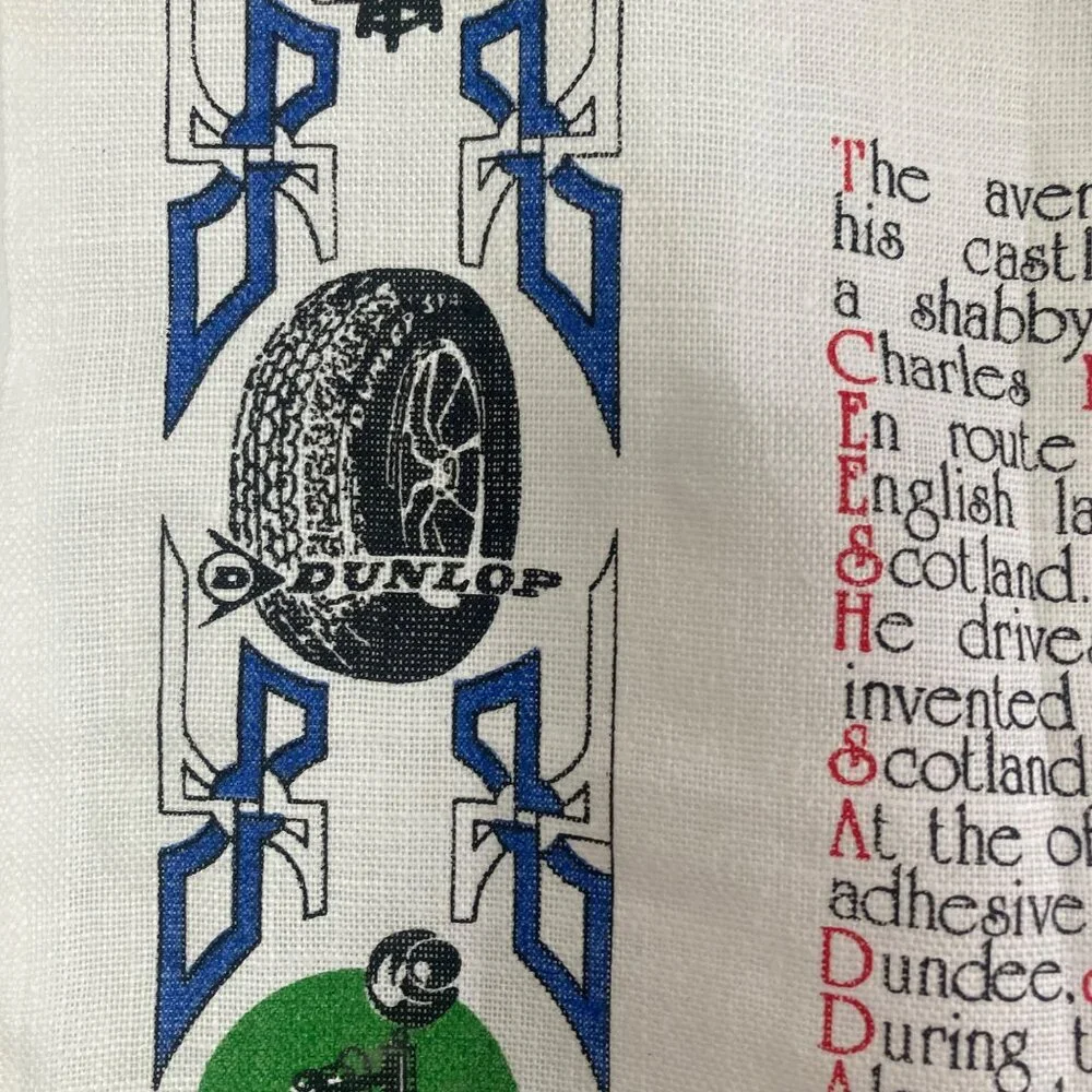 2 Vintage Scottish Linen Tea Towels Linanne Glen Appin Kitchen Unused Scotland